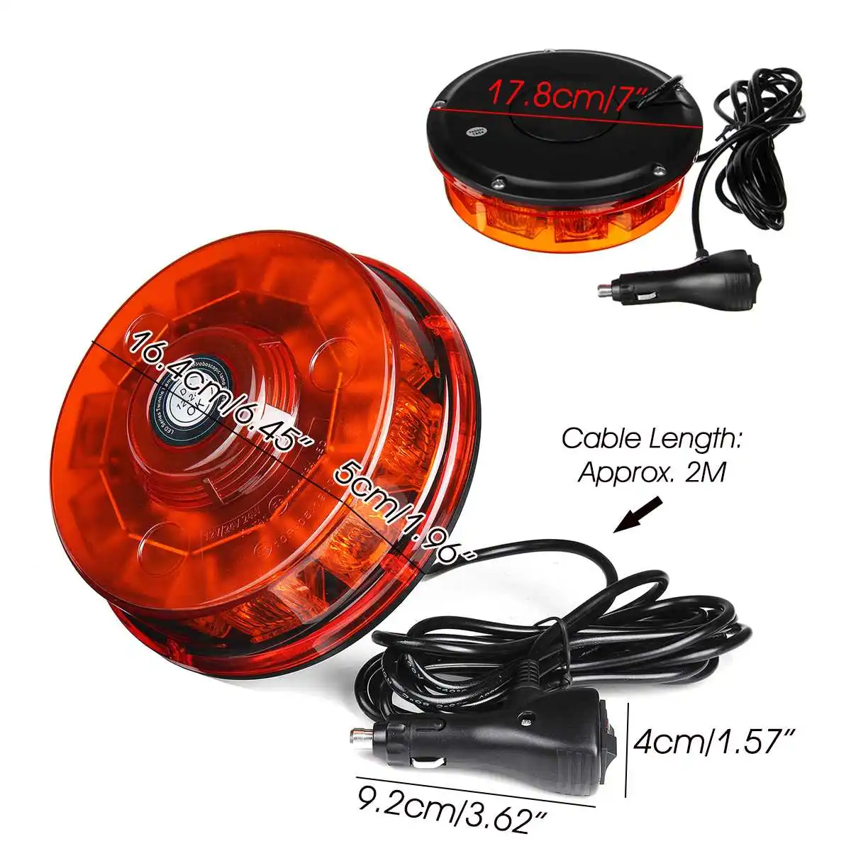 

Car Magnetic Roof LED Strobe Beacon Light Amber Top Hazard Warning Flash Emergency Lights Rotating Flashing Signal Lamp