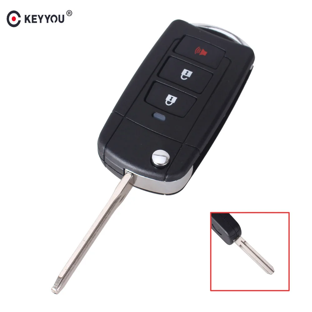 

KEYYOU For Toyota Flip Folding Smart Remote Control Key Shell Case Replacement Keyless Auto Car Key Case Cover Fob 3 Buttons