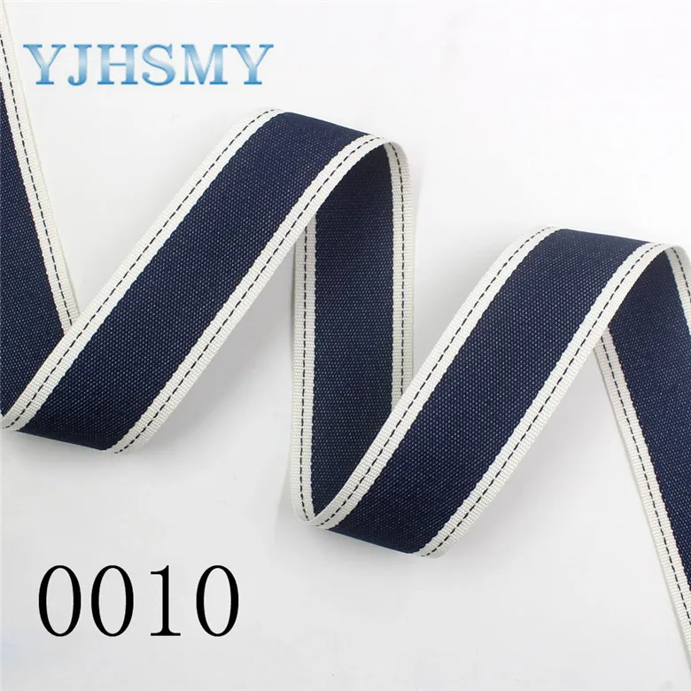 I-19712-1606 YJHSMY I-19712-1597, 10 ярдов/партия, 10/25/38 мм двухсторонняя двухцветная полосатая лента поделка бант повязка на голову подарочная упаковка МАТЕРИАЛЫ - Цвет: I-19712-1606