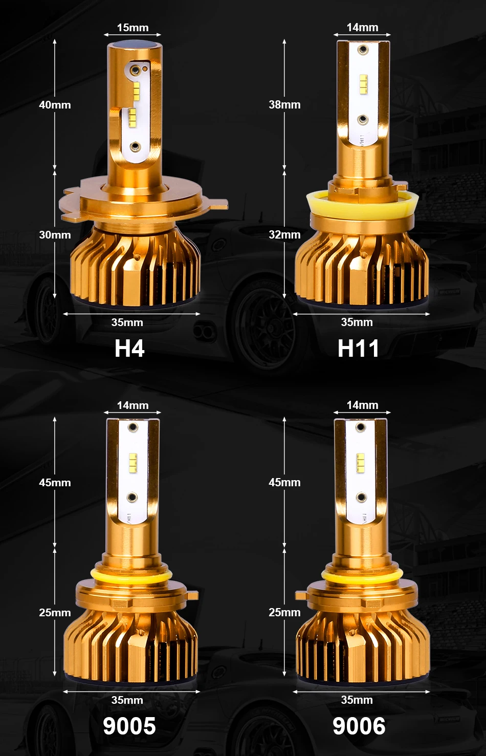 Светодиодные h7 с брендом Lumileds luxeon ZES чипсы h4 h11 автомобильные лампочки hb3 hb4 h8 фар 12000LM 12 V 72 V лампа лампада 6000 k