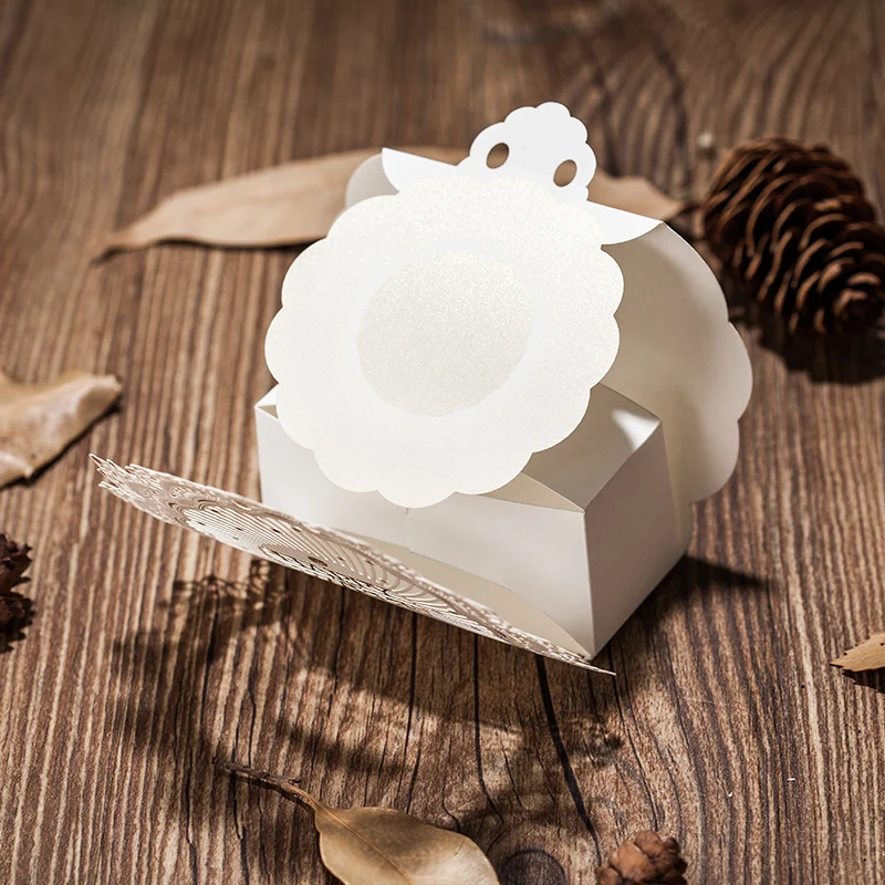 Лазерная резка цвет белый кружева свадебные сувенирные коробки с лентой|lace