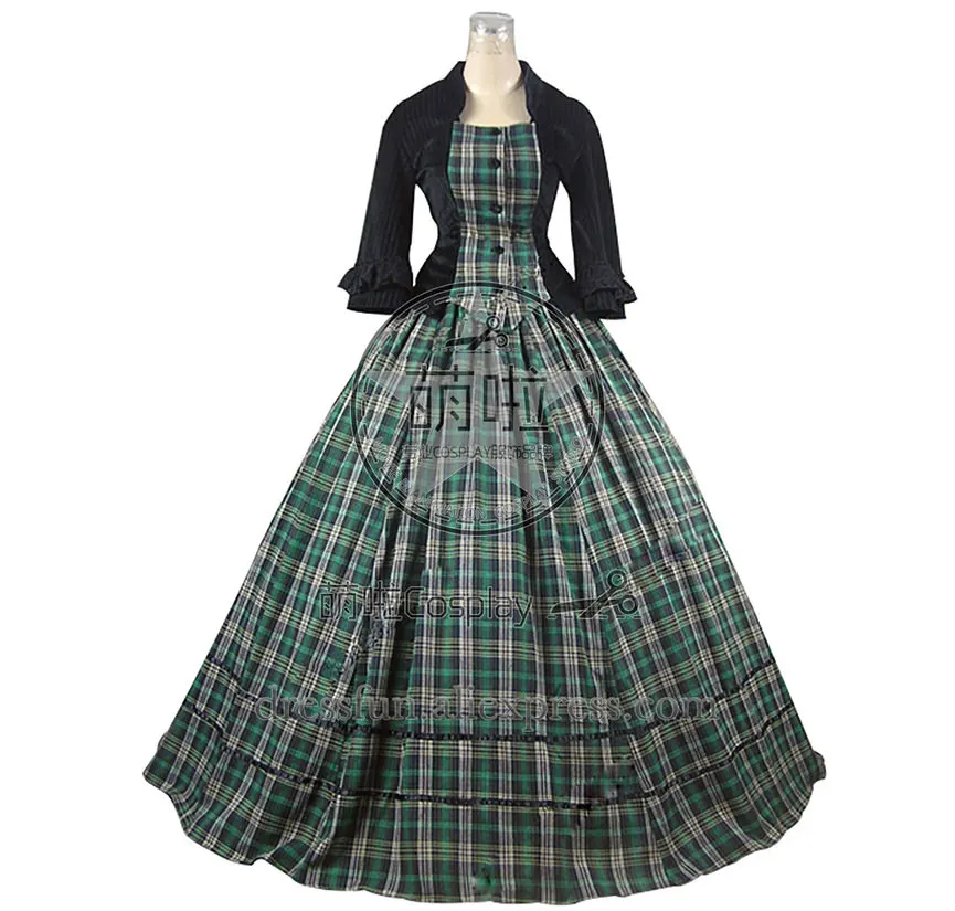 Гражданская война Викторианский тартан бальное платье День выпускного вечера