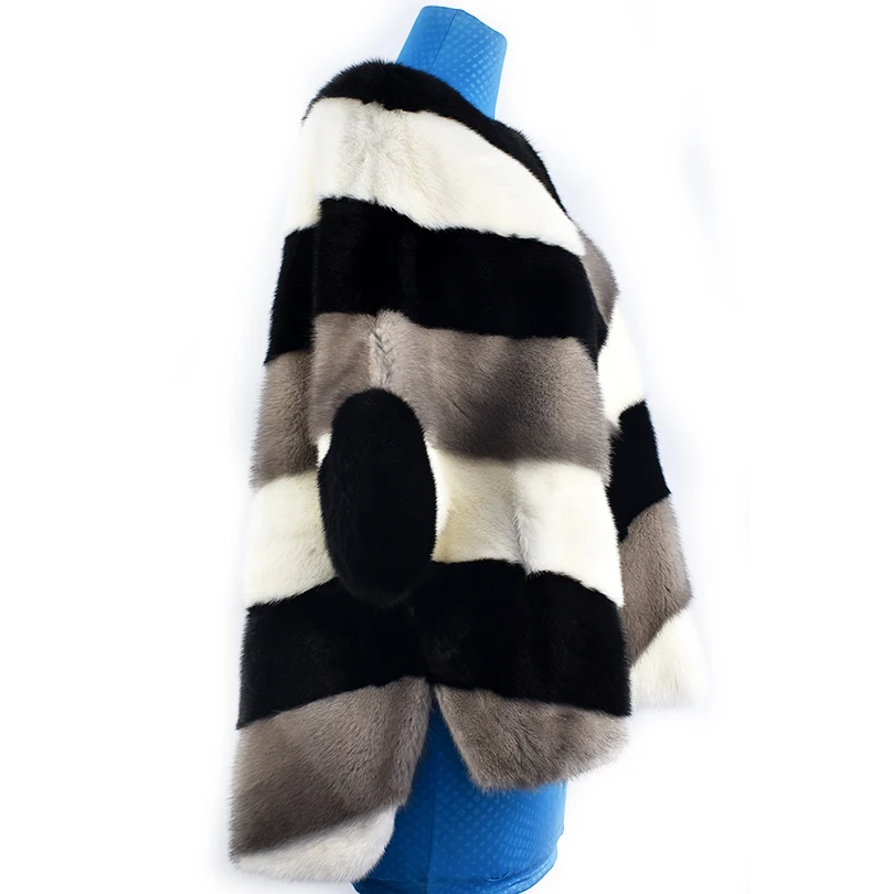

2020 new real mink fur coat jacket pocket bat sleeve batwing fashion women natural fur coat thick warm street style short sleeve
