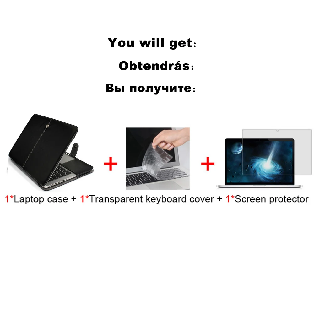 Чехол сумка для ноутбука из искусственной кожи Apple Macbook Pro Air retina 11 12 13 15 дюймов с