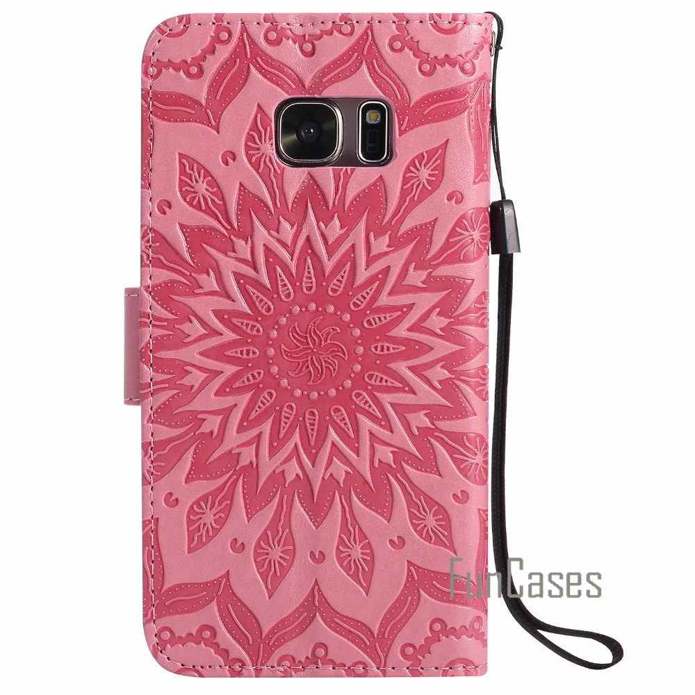 Embossed Pattern Case sFor fundas Samsung Galaxy S7 Edge coque / + Card Holders sum sung | Мобильные телефоны и