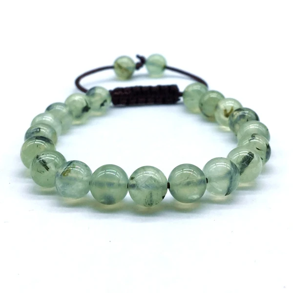 prehnite Бусы из природного камня браслет 8 мм Apatite Aquamarines бусина круглая с веревкой шнур регулируемый браслет для нее подарок женщина ювелирные изделия - Окраска металла: prehnite