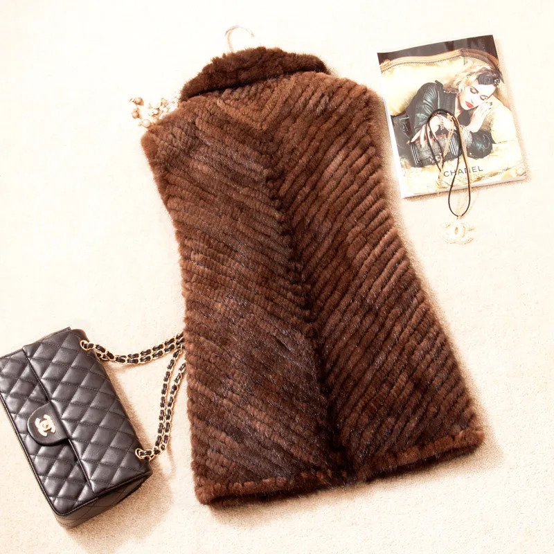 Женский жилет из натурального меха норки осенне зимний меховой с отложным