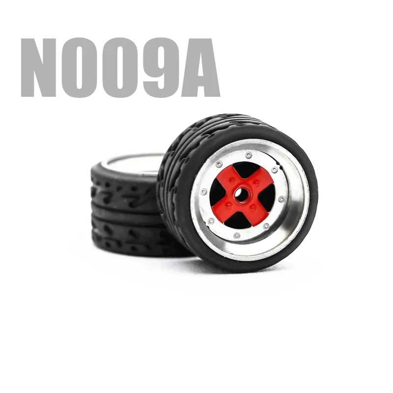 N009A Автомобильные колеса, модифицированные автомобильные Литые Автомобильные колеса для 1/64 автомобилей, подходящие для некоторых автомобилей Tomica, 4 колеса, один комплект - Цвет: N009A