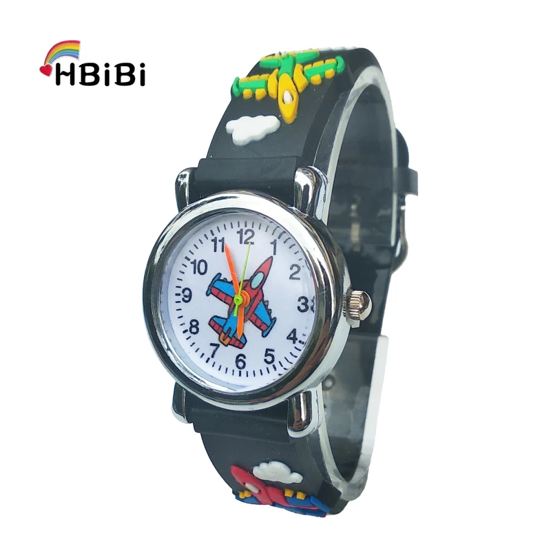 Милые детские часы с мультяшным самолетом для девочек и мальчиков Подарочные