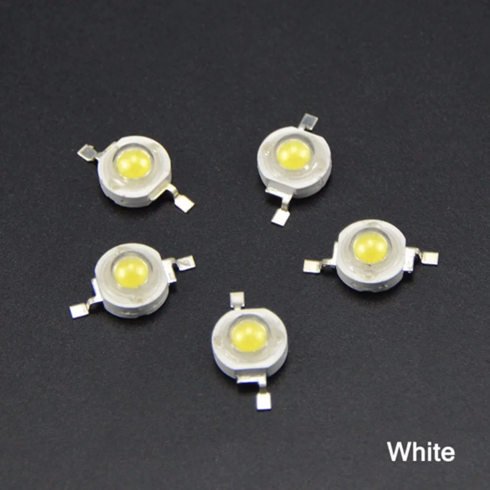 50PCS/Lot 1W led chips bulb diode lamp High Power Led Spotlight Blue Red Yellow Warm Cool White Colorful Downlight Diode | Лампы и