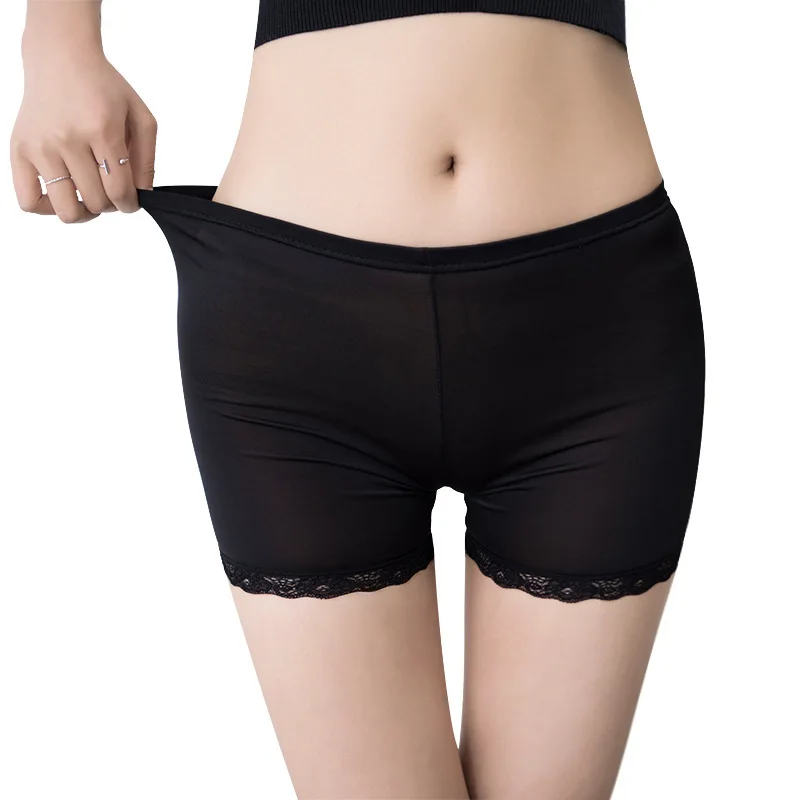 

Big size Summer female Women Lace Tiered Short Skirt Under Safety Underwear shorts High Elastic Boyshort Safety Shorts panty