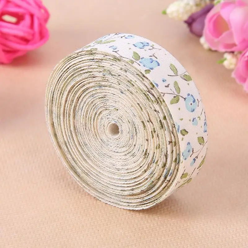 5 ярдов хлопчатобумажная ленты с цветами Одежда лента DIY ручной работы Hairbow бантом