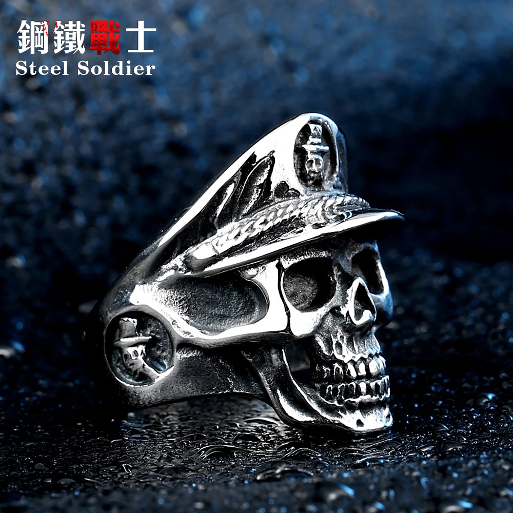 Мужское кольцо из нержавеющей стали с черепом в стиле панк | Украшения и