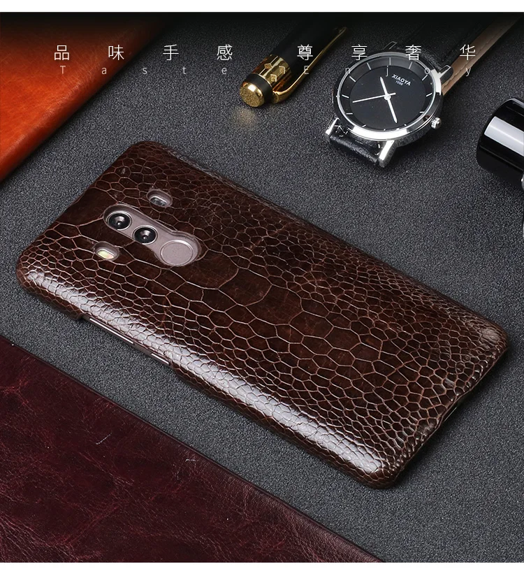 Роскошный кожаный чехол для телефона huawei P10 P20 Lite P10 P20 P30 Pro чехол из натуральной кожи страуса для mate 10 lite P smart чехол