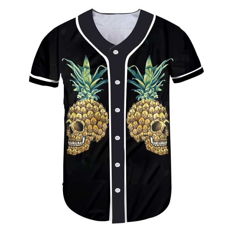 OGKB бейсбольные рубашки для мужчин/женщин забавная хип хоп 3d печать Ананас Череп