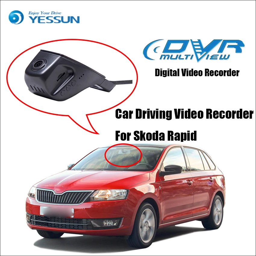 Видеорегистратор YESSUN для Skoda Rapid камера приборной панели автомобиля iPhone Android с