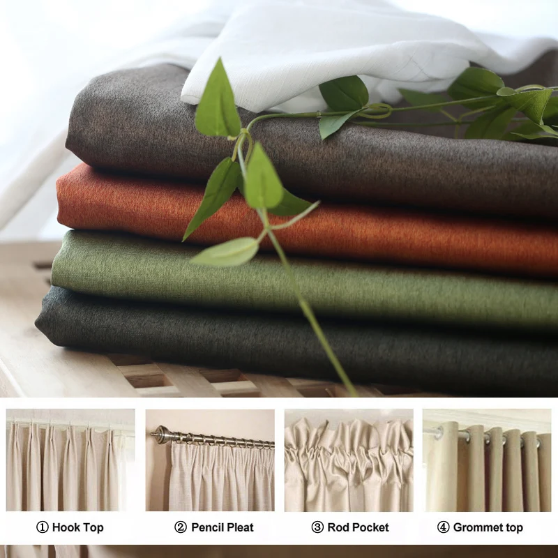 Шторы блэкаут однотонные современные занавески из искусственного шелка для