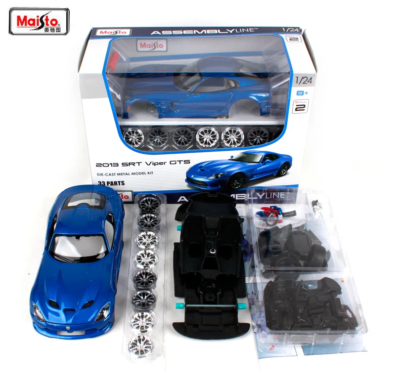 Maisto 1:24 2013 SRT Viper GTS Металлическая Модель литья под давлением автомобиля для Dodge 33 деталей сложили сборный автомобиль модельный комплект Детские игрушки