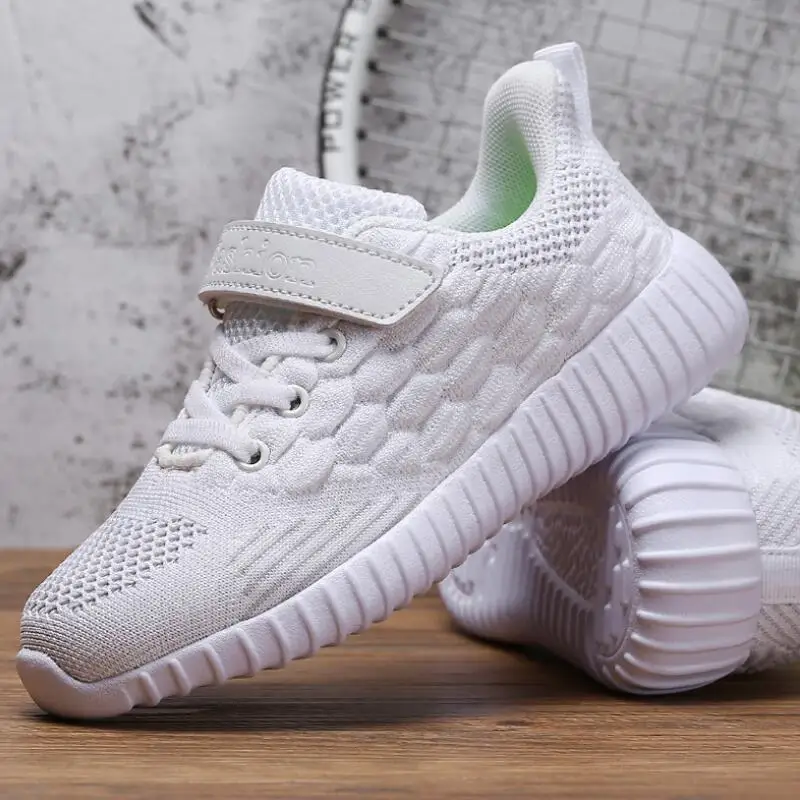 

Autumn children sneakers for boys new flying woven hollow children's sports shoes casual breathable kids running shoes
