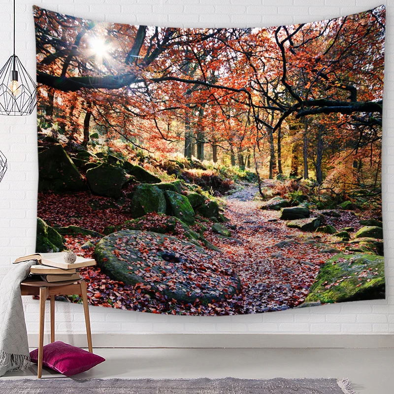 Новый домашний декор лес стиль 100% полиэстер гобелен большое дерево декоративный