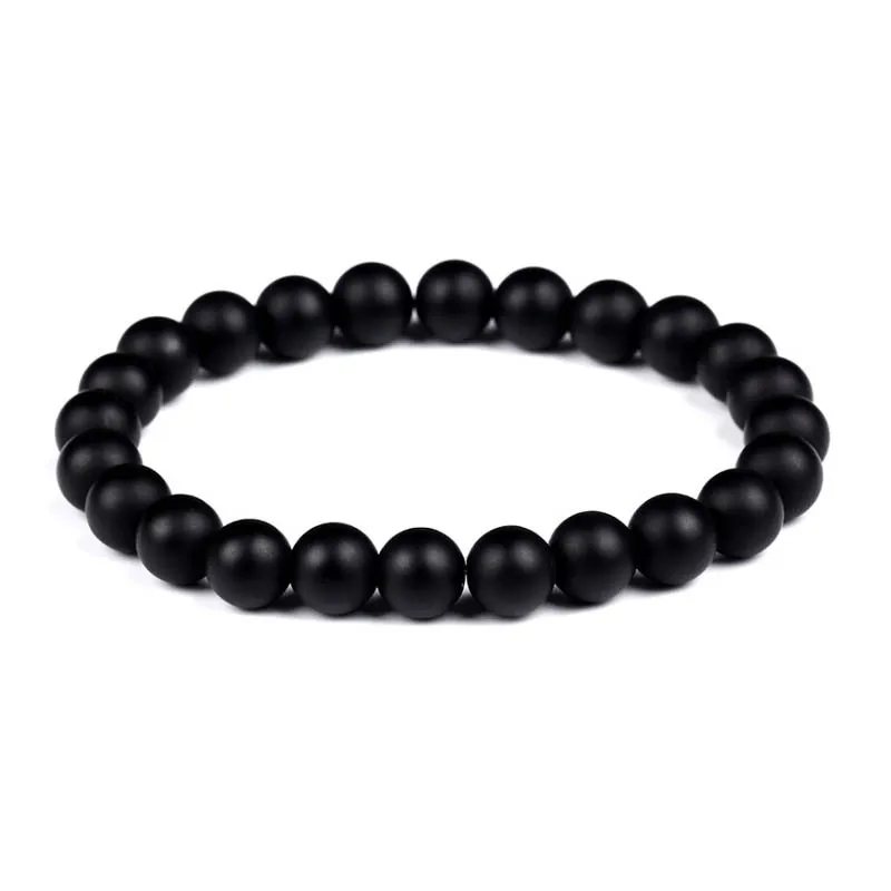 Scrub black Новая мода тигровый глаз натуральный камень браслет Будды Лава Веревка Цепи Браслеты 12 цветов - Окраска металла: Scrub black