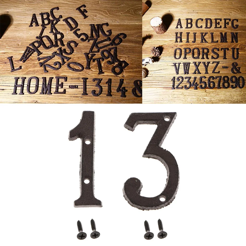 2 шт. литое Кованое железо для дома Офисная дверь номерные знаки табличка в стиле