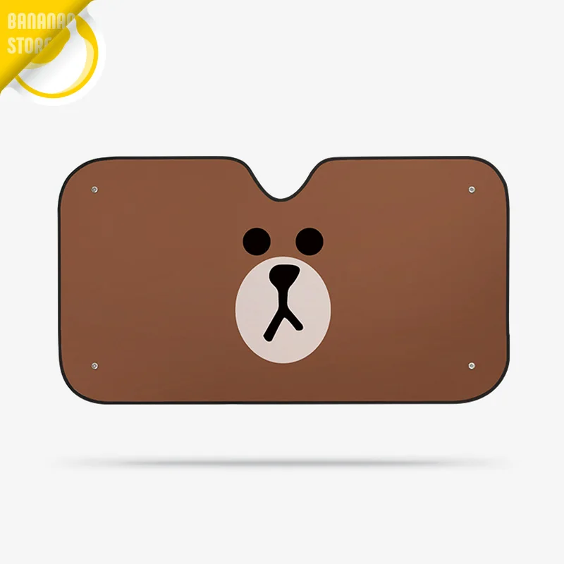 Линия друзей коричневый медведь лобовое стекло автомобиля Солнцезащитная