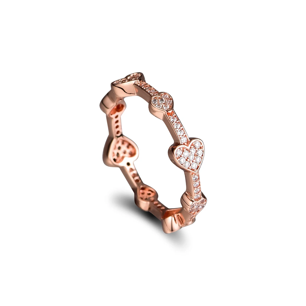 

Rose Gold Alluring Hearts Rings For Woman Jewelry Making Fashion European Rings Rose Gold Jewelry