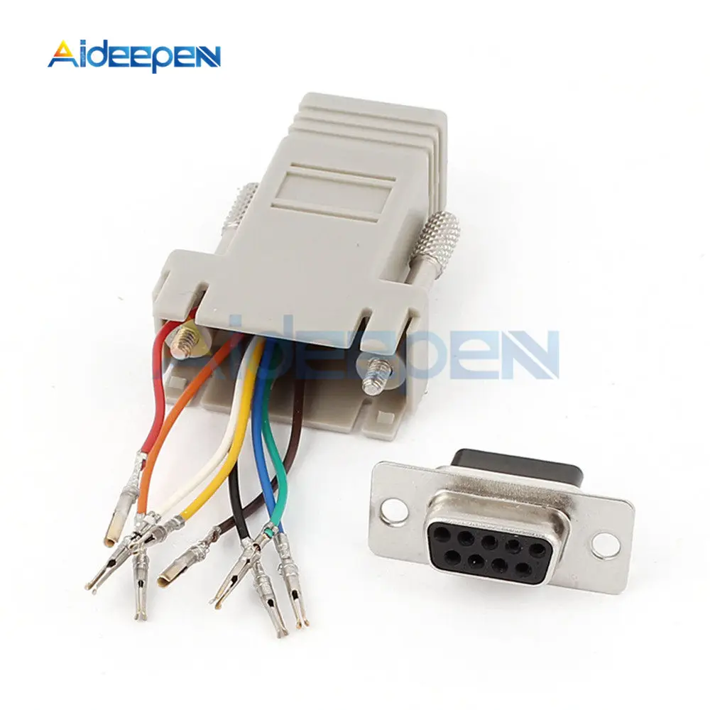 Адаптер для модуля DB9 папа RJ45 мама M/F к F/F RS232|Соединители| |