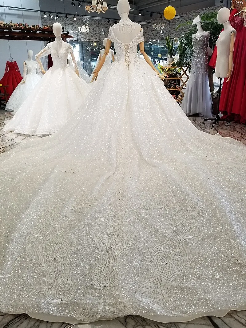 2018 популярное элегантное кружевное свадебное платье с соборным шлейфом