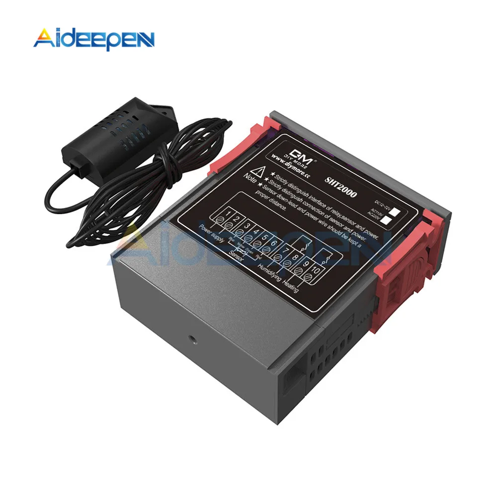 SHT2000 DC12V 24V AC 110-220V Цифровой термостат гигростат регулятор температуры и влажности Регулятор терморегулятор гигрометр