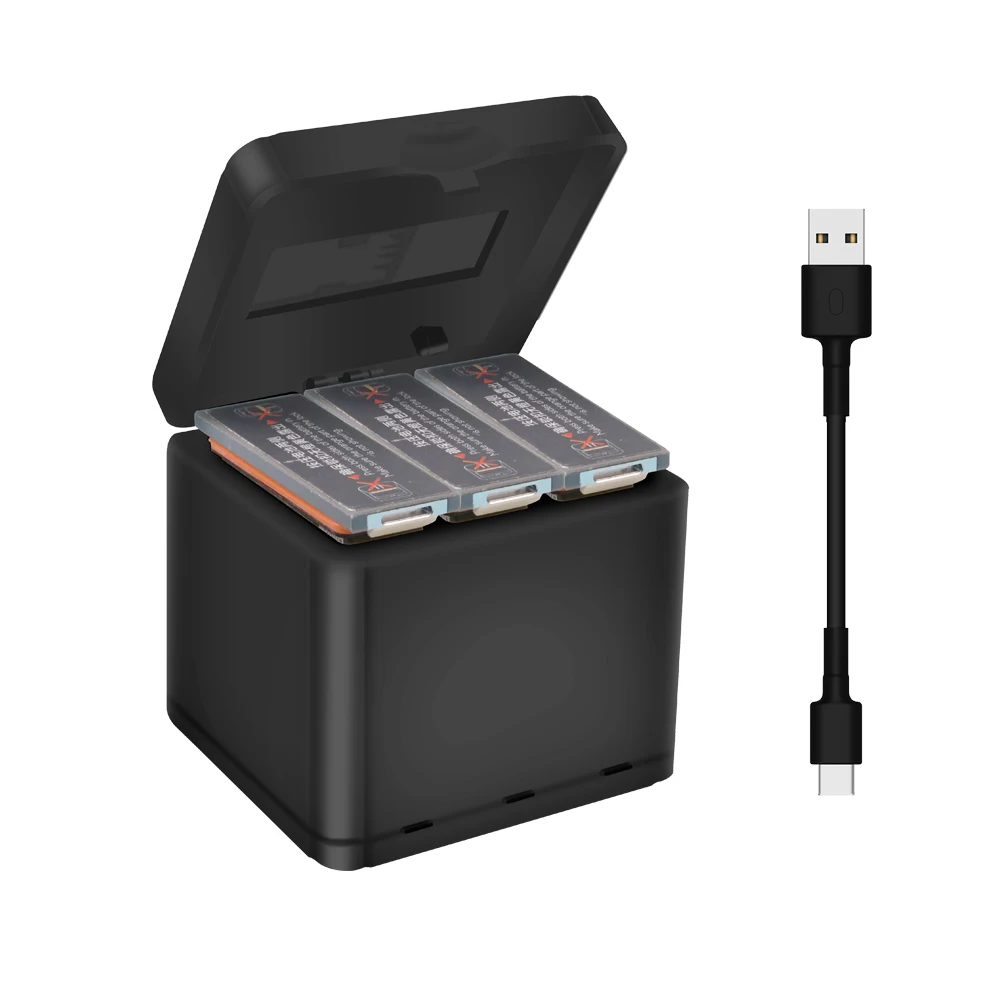 

Portable Charging Battery Storage Case Charging Box with TYPE-C USB Charging Cable for DJI Osmo Action Sports Camera Accessories