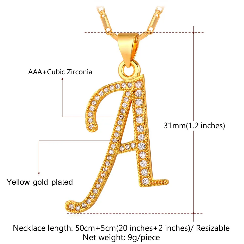Начальная Письмо Подвески и Ожерелья Женщины/Мужчины Персонализированные
