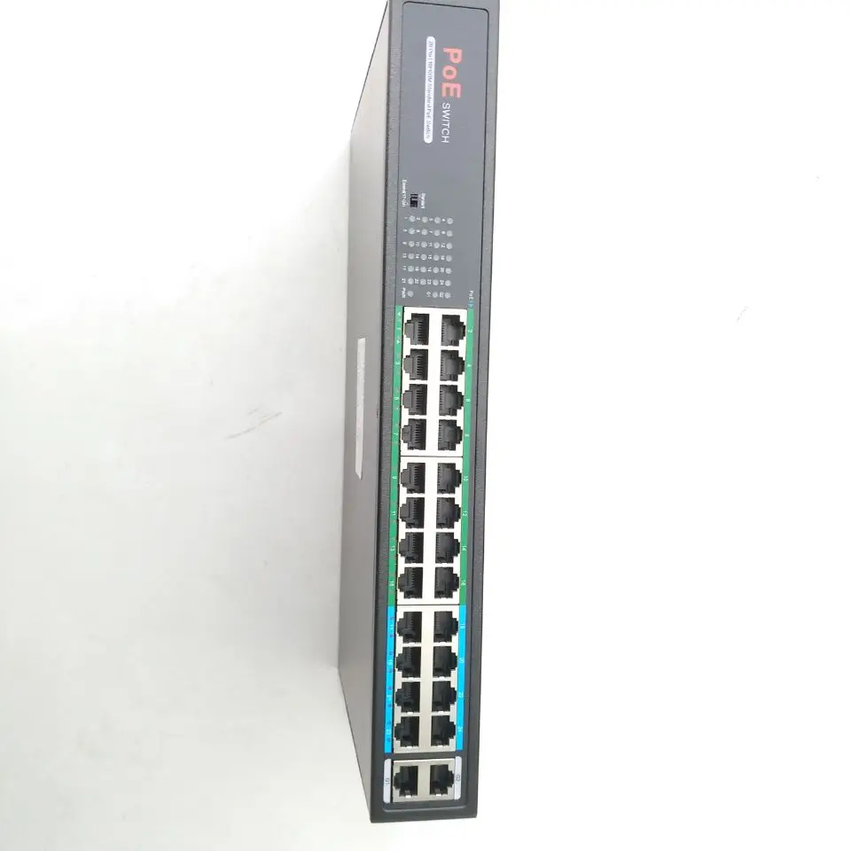 

24 Port 10/100Mbps PoE Switch with 2 Gigabit Ethernet RJ45 network interface Switch POE55024P output DC48V Power distance 100M