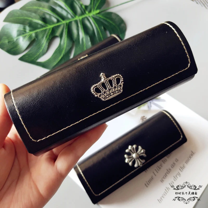 crown Vazrobe солнцезащитные очки коробка для женщин и мужчин DIY символ сильные чехлы для очков черный розовый модные очки хранения магнитные коробки - Цвет: crown