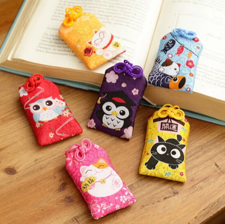 1 шт. кавайная японская традиционная Omamori Ночная Сова кошка несчастье Лаки Omamori брелок для ключей брелок вечерние сувениры