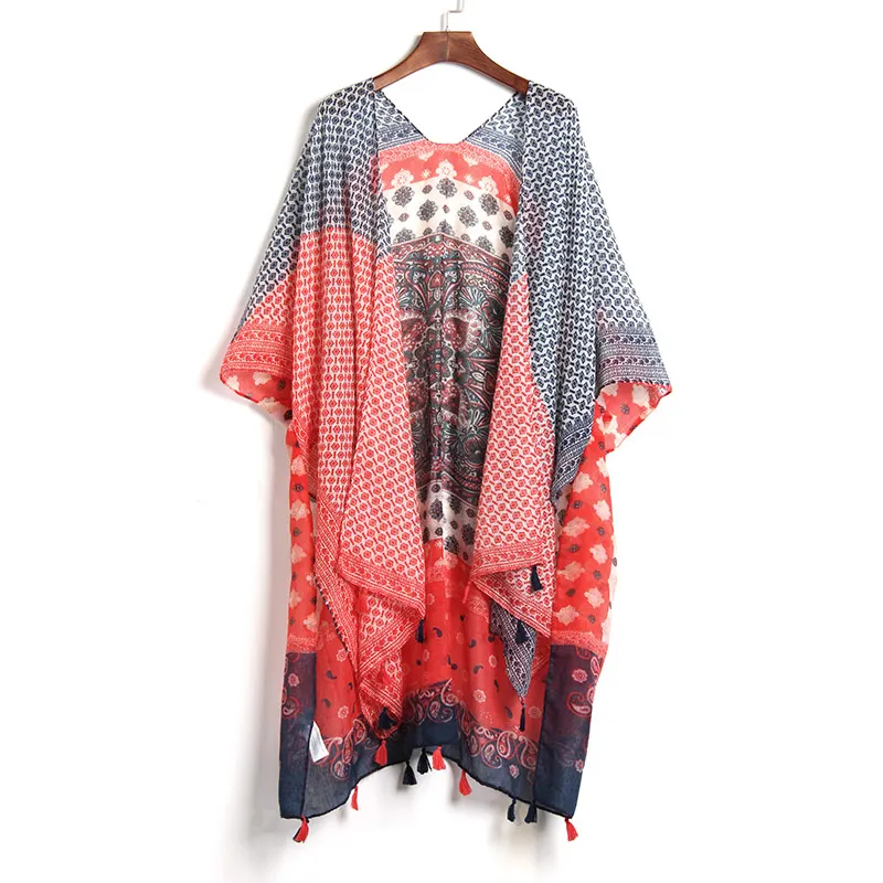 Сексуальное пляжное шифоновое бикини накидка Пляжное Платье женский купальник