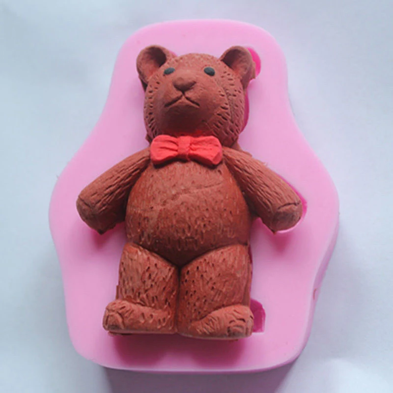 Инструмент для пирога 1 шт. розовый 3D Teddy Bear Форма выпечки тортов DIY Fondant (сахарная)