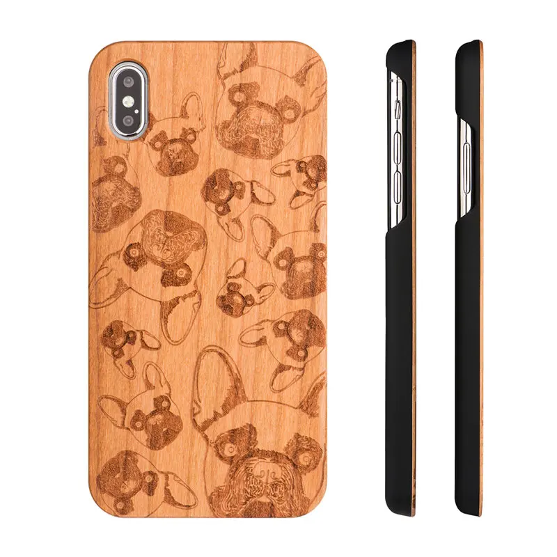 Роскошный чехол из вишневого дерева для iPhone 5 5SE XS MAX XR 6 6S Plus с животным узором, жесткая Силиконовая задняя крышка на 5s 7 8 Plus Shell