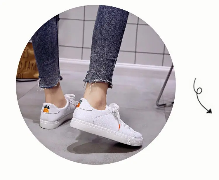 Women shoes sneakers Korean version of the round head shallow mouth wild student board shoes pineapple personality women shoes