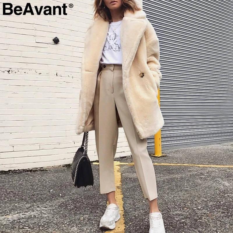 BeAvant однотонные повседневные женские брюки шаровары с высокой талией офисный