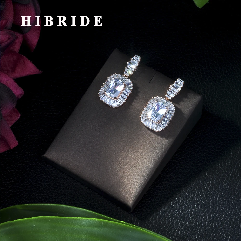 Свадебные сувенирные ювелирные изделия HIBRIDE omantic длинные серьги-гвоздики с