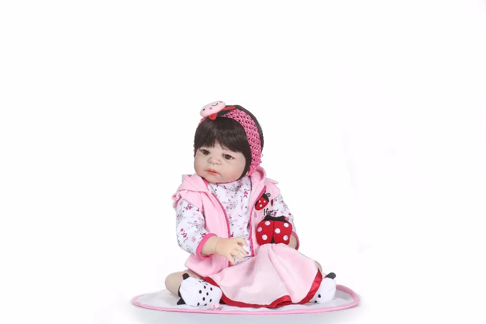 NPK 56 см Силиконовая Кукла reborn Baby Reborn для девочек подарок на день рождения