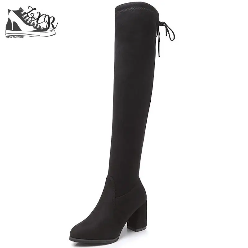 Autumn Winter New Suede Leather Women Over The Knee Boots Sexy High Heels Shoes Round Toe Warm Size 35-40 | Обувь