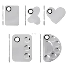 Набор шпателей из нержавеющей стали для Смешивания Краски, поднос для нейл-арта, школьные принадлежности, акварельные масляные краски для макияжа