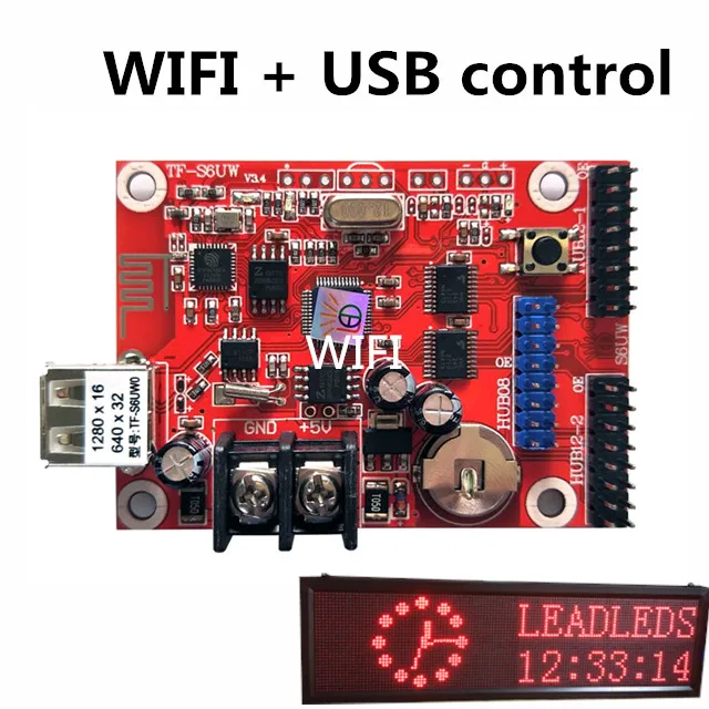 Асинхронный Светодиодный Знак карта управления Wi Fi панель модуля P10 P8 P5 P6