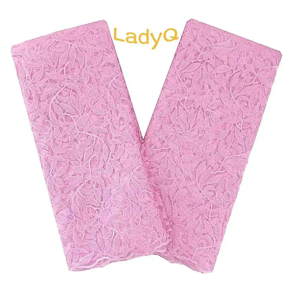 Baby Pink Блестки Детские розовые африканские тюль кружева ткань высокого качества вышивка золото французский сетка нигерийские кружева для свадебного платья - Цвет: Baby Pink