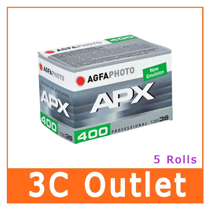 AGFA APX 400 черно-белая пленка 35 мм 36exp 135-36x5 рулонов | Электроника