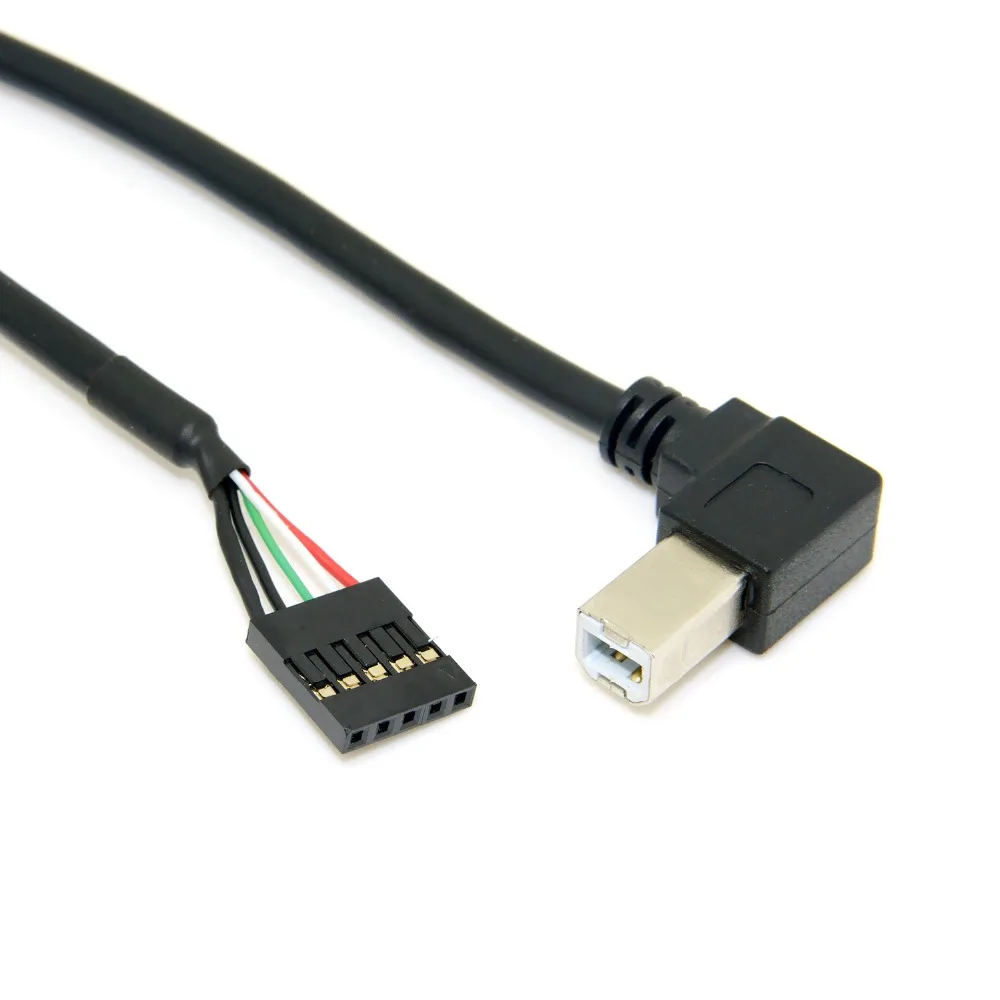 USB 2.0 B Male 90 Degree Right Angled Type to Pitch 2.54mm 5pin Housing Cable 1.3m 130CM | Компьютеры и офис