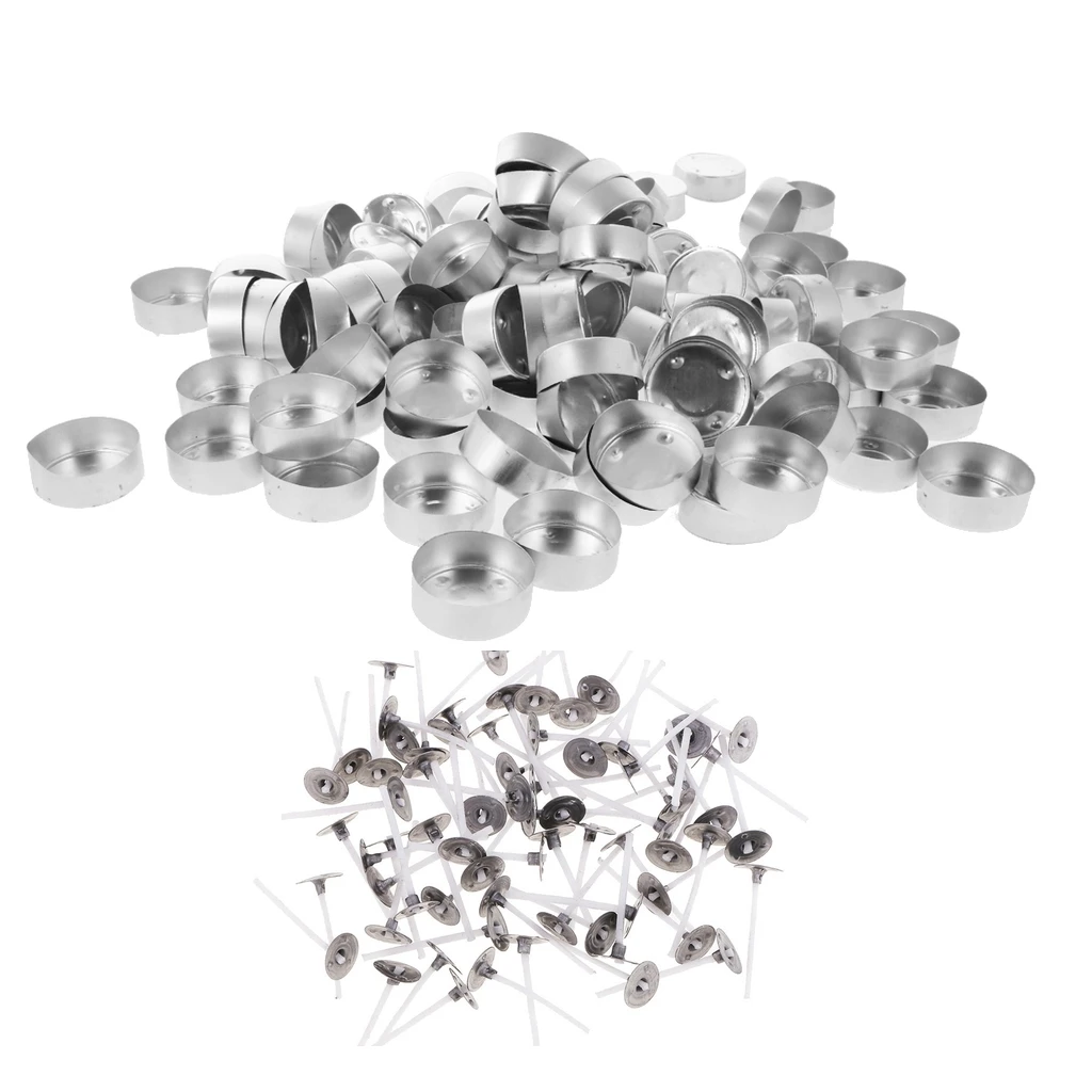 200 шт. чайные легкие алюминиевые Пустые контейнеры для чашек свечей и натуральные